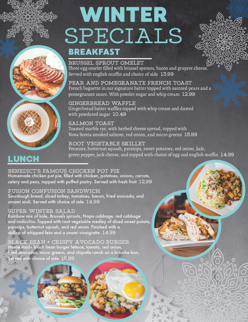 Menu Benedict's La Strata, Taste of Benedict's